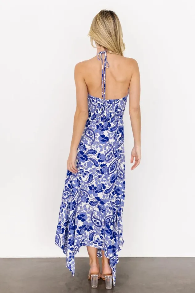 Women Camila Halter Maxi Dress Blue Ivory Baltic Born Maxi Dresses Women Camila Halter Maxi Dress Blue Ivory Baltic Born Maxi Dresses
