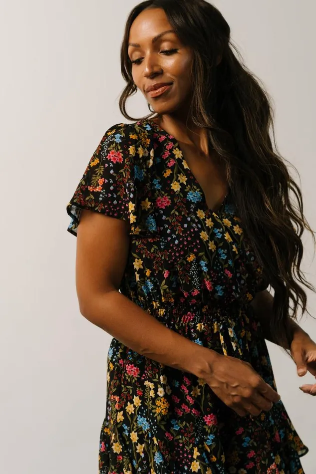 Women Candy Romper Black Floral Baltic Born Jumpsuits and Rompers