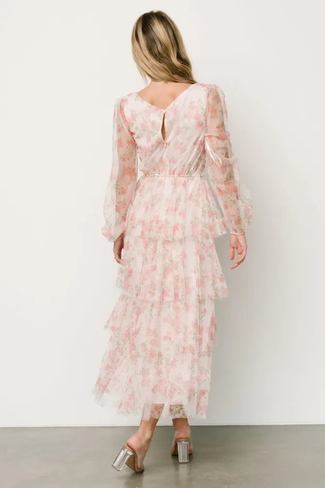 Women Carolina Tulle Tiered Maxi Dress Blush Floral Baltic Born Tulle Styles Women Carolina Tulle Tiered Maxi Dress Blush Floral Baltic Born Tulle Styles