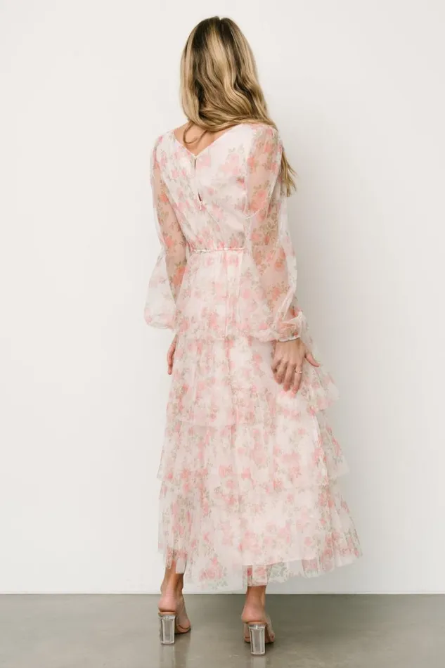 Women Carolina Tulle Tiered Maxi Dress Blush Floral Baltic Born Tulle Styles Women Carolina Tulle Tiered Maxi Dress Blush Floral Baltic Born Tulle Styles
