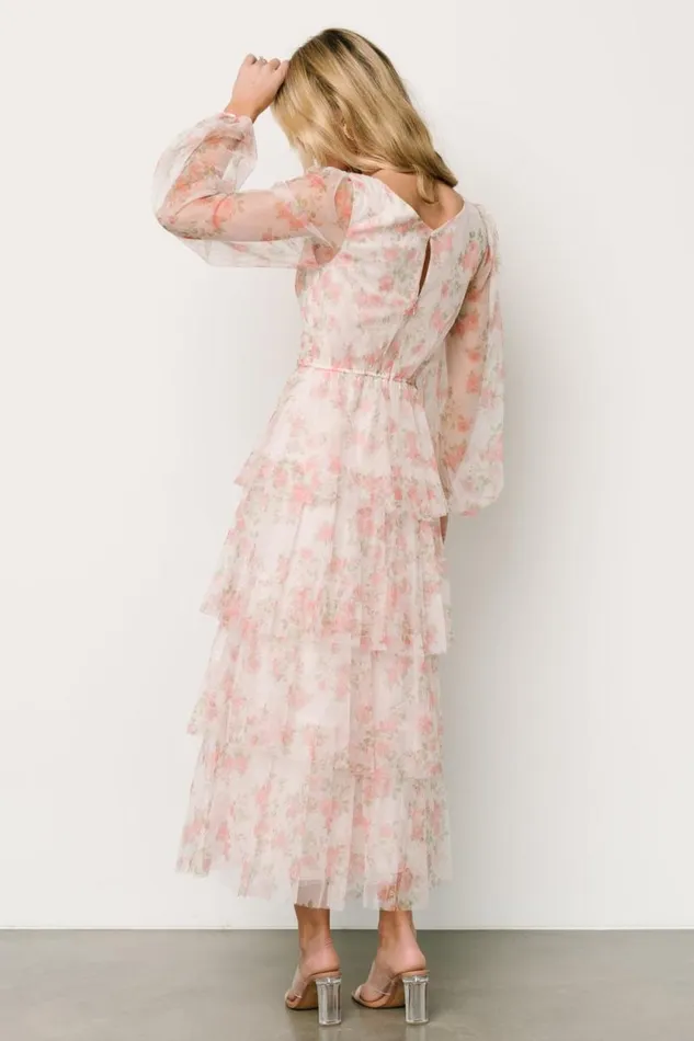 Women Carolina Tulle Tiered Maxi Dress Blush Floral Baltic Born Tulle Styles Women Carolina Tulle Tiered Maxi Dress Blush Floral Baltic Born Tulle Styles