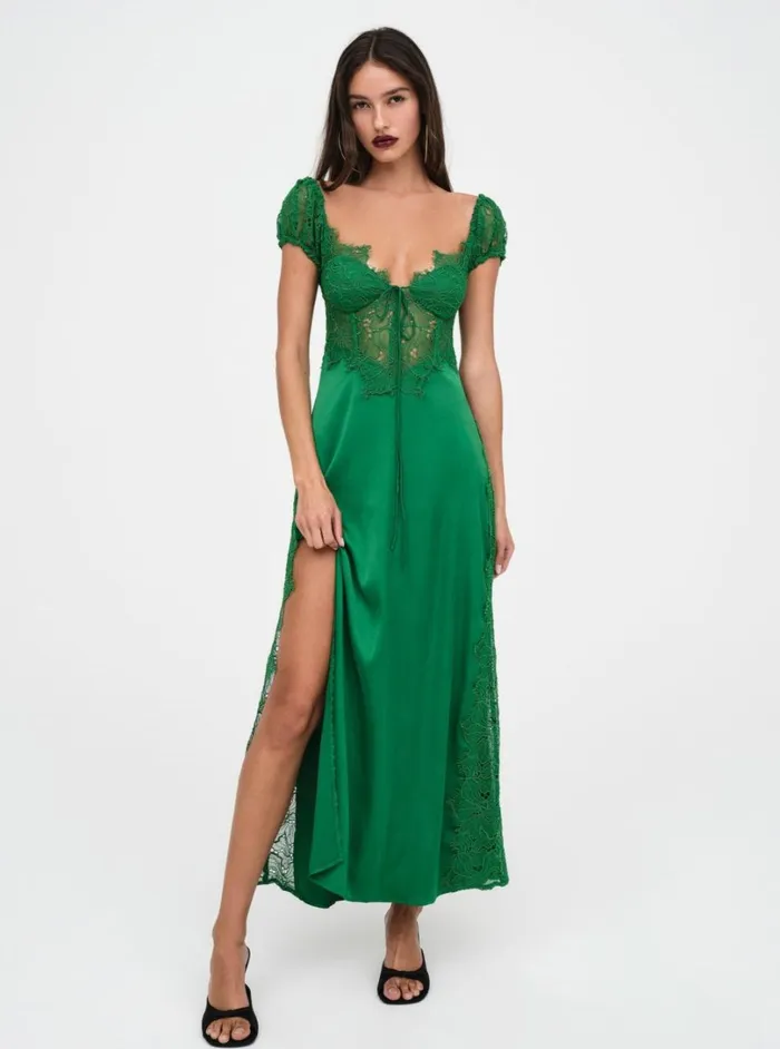 Women Casey Maxi Dress Green For Love and Lemons Dresses