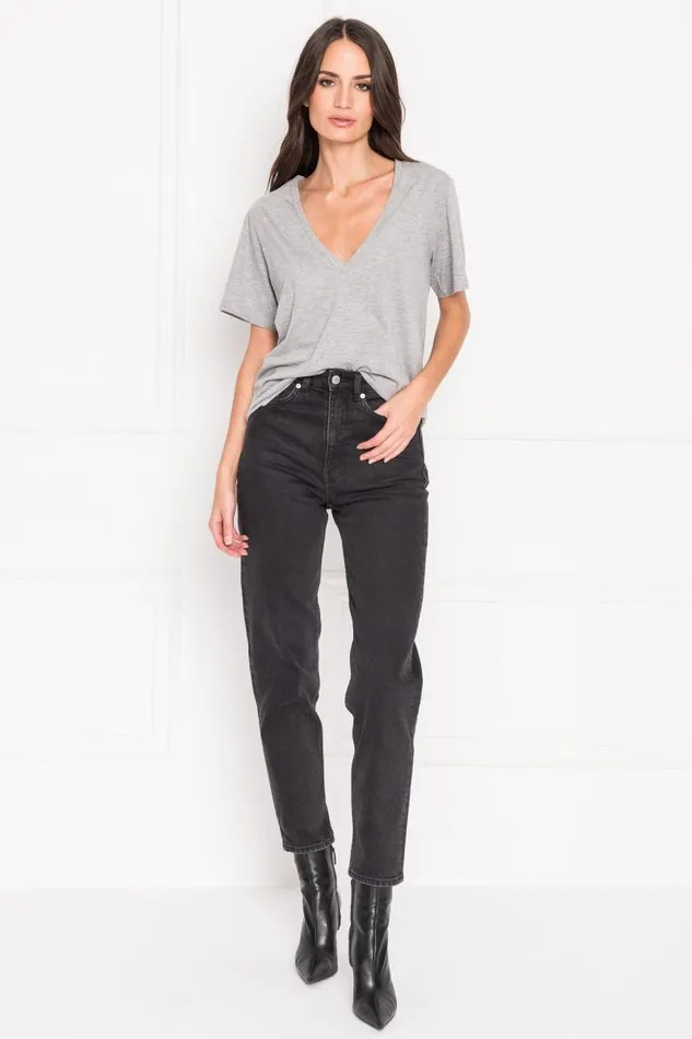Women CECILIA Deep Vneck Tee Heather Grey LAMARQUE Tops Women CECILIA Deep Vneck Tee Heather Grey LAMARQUE Tops