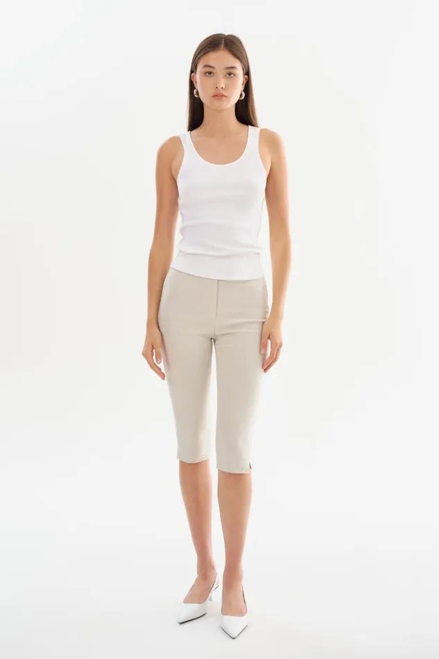 Women CELINE Stretch Twill Capri Birch LAMARQUE Pants and Shorts Women CELINE Stretch Twill Capri Birch LAMARQUE Pants and Shorts