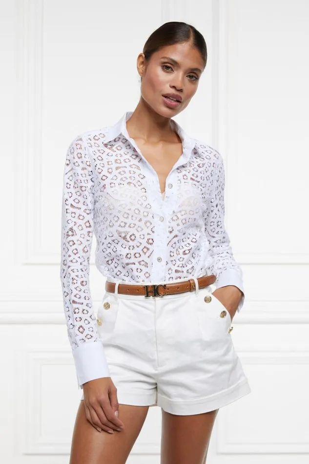Women Classic Lace Shirt White Holland Cooper Shirts and Blouses Women Classic Lace Shirt White Holland Cooper Shirts and Blouses