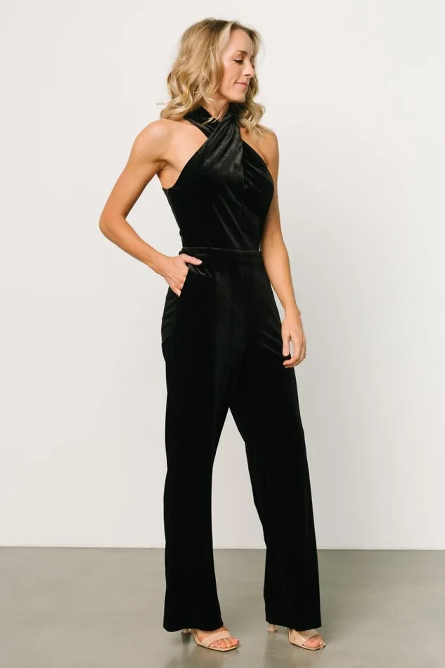 Women Cleopatra Velvet Jumpsuit Black Baltic Born Jumpsuits and Rompers