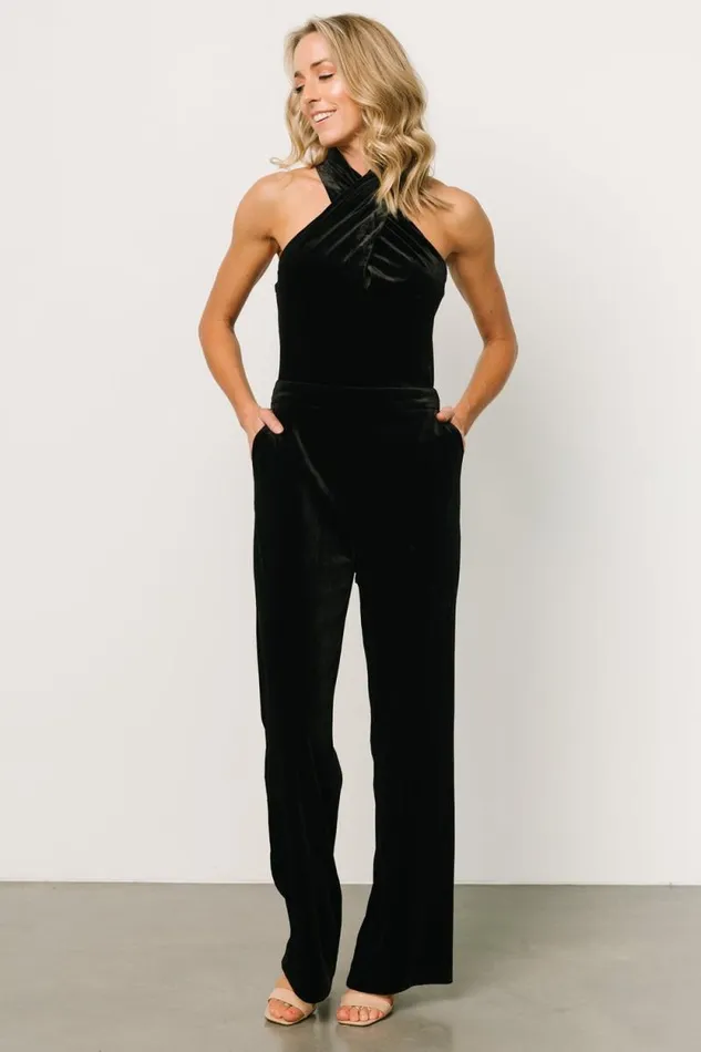 Women Cleopatra Velvet Jumpsuit Black Baltic Born Jumpsuits and Rompers