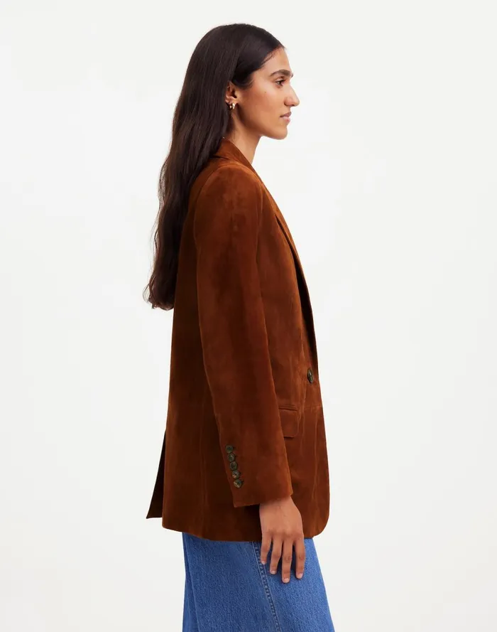 Women Coats Jackets Madewell The Kline Blazer Soft Mahogany