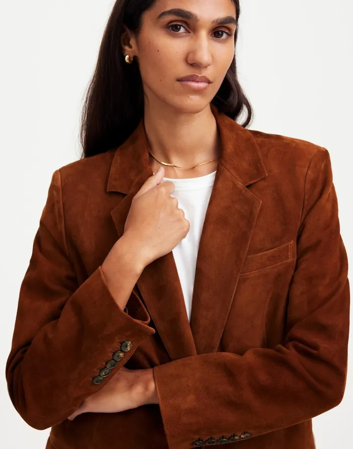 Women Coats Jackets Madewell The Kline Blazer Soft Mahogany