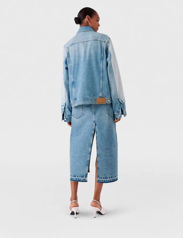 Women Contrast Panel Denim Skirt Blue Stella McCartney Skirts Women Contrast Panel Denim Skirt Blue Stella McCartney Skirts