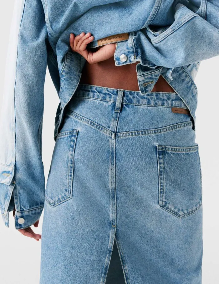 Women Contrast Panel Denim Skirt Blue Stella McCartney Skirts Women Contrast Panel Denim Skirt Blue Stella McCartney Skirts