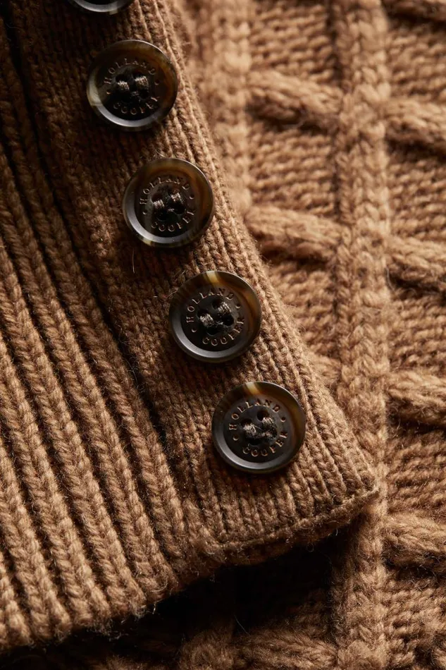 Women Country Cable Quarter Zip Knit Caramel Holland Cooper Knitwear Women Country Cable Quarter Zip Knit Caramel Holland Cooper Knitwear