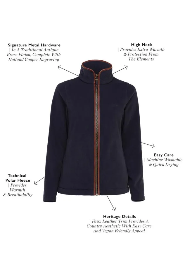 Women Country Fleece Jacket Ink Navy Holland Cooper Jackets