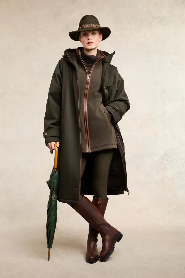 Women Country Longline Fleece Khaki Holland Cooper Fleeces