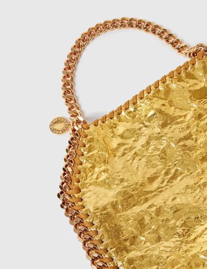 Women Crinkled Metallic Falabella Mini Tote Bag Gold Stella McCartney Crossbody Bags Women Crinkled Metallic Falabella Mini Tote Bag Gold Stella McCartney Crossbody Bags