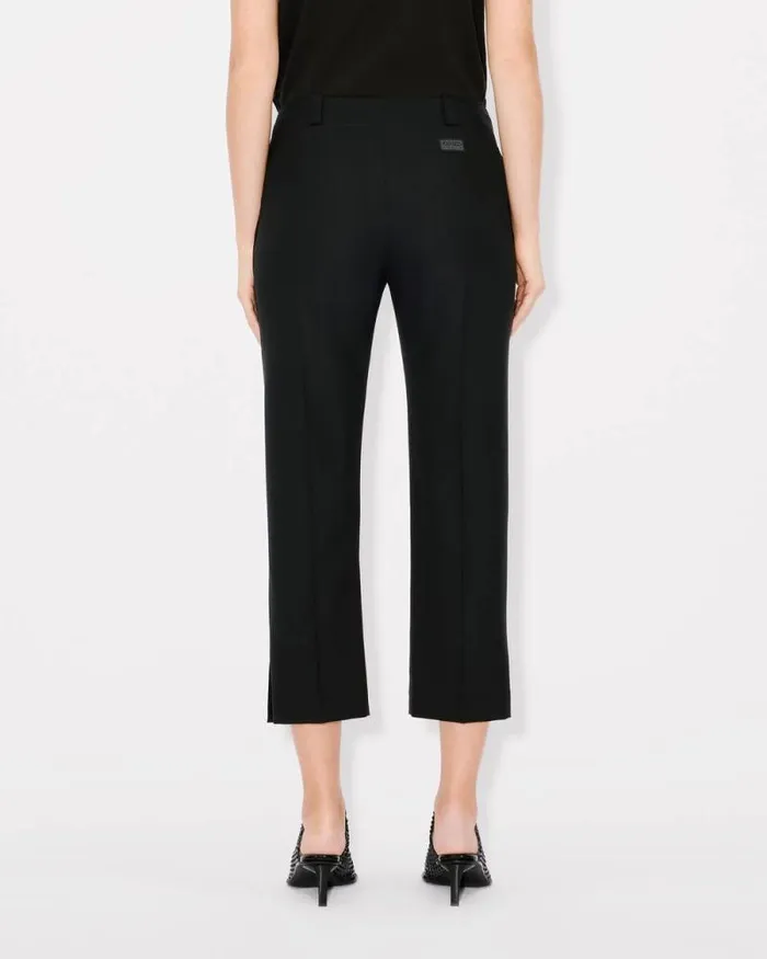 Women Cropped Pants In Virgin Wool Black Kenzo Pants And Shorts