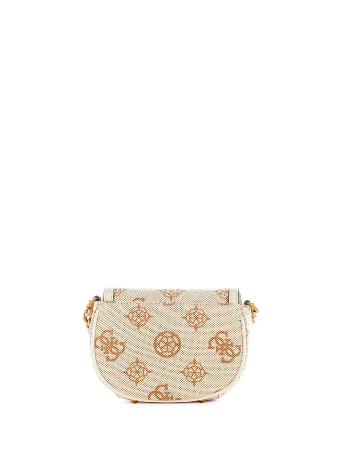 Women Crossbody GUESS Beige Logo Izzy Mini Crossbody Bag Women Crossbody GUESS Beige Logo Izzy Mini Crossbody Bag