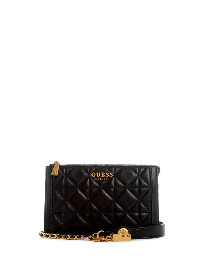 Women Crossbody GUESS Black Abey Multi Compartment Crossbody Bag