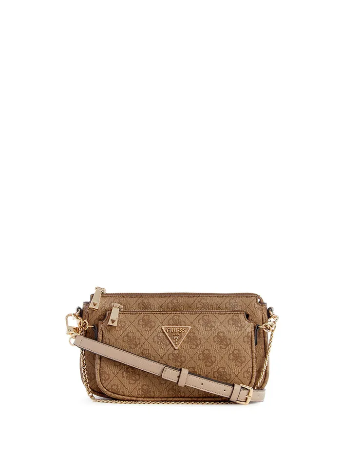 Women Crossbody GUESS Latte Logo Noelle Crossbody Pouch Bag