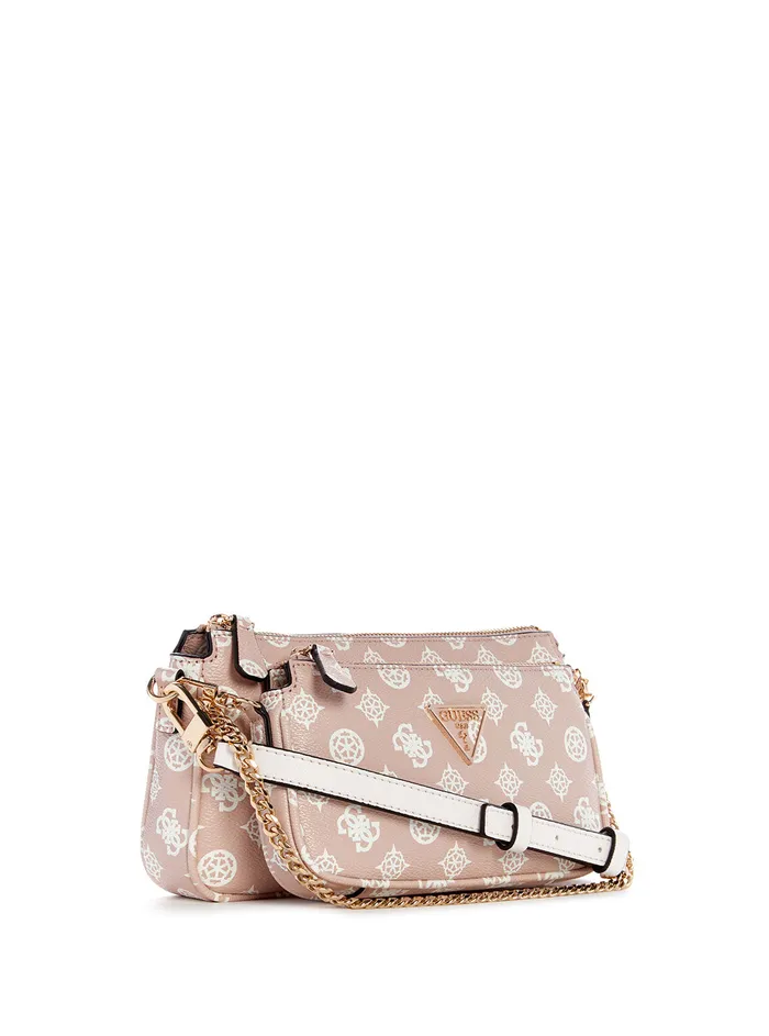 Women Crossbody GUESS Rose Logo Noelle Double Crossbody Bag Women Crossbody GUESS Rose Logo Noelle Double Crossbody Bag