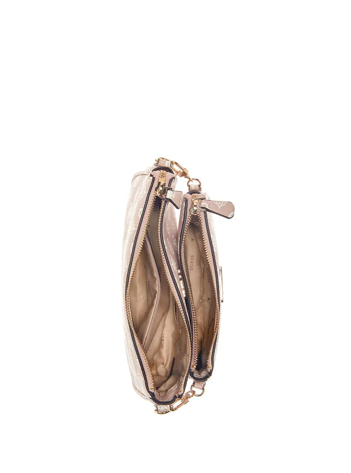 Women Crossbody GUESS Rose Logo Noelle Double Crossbody Bag Women Crossbody GUESS Rose Logo Noelle Double Crossbody Bag