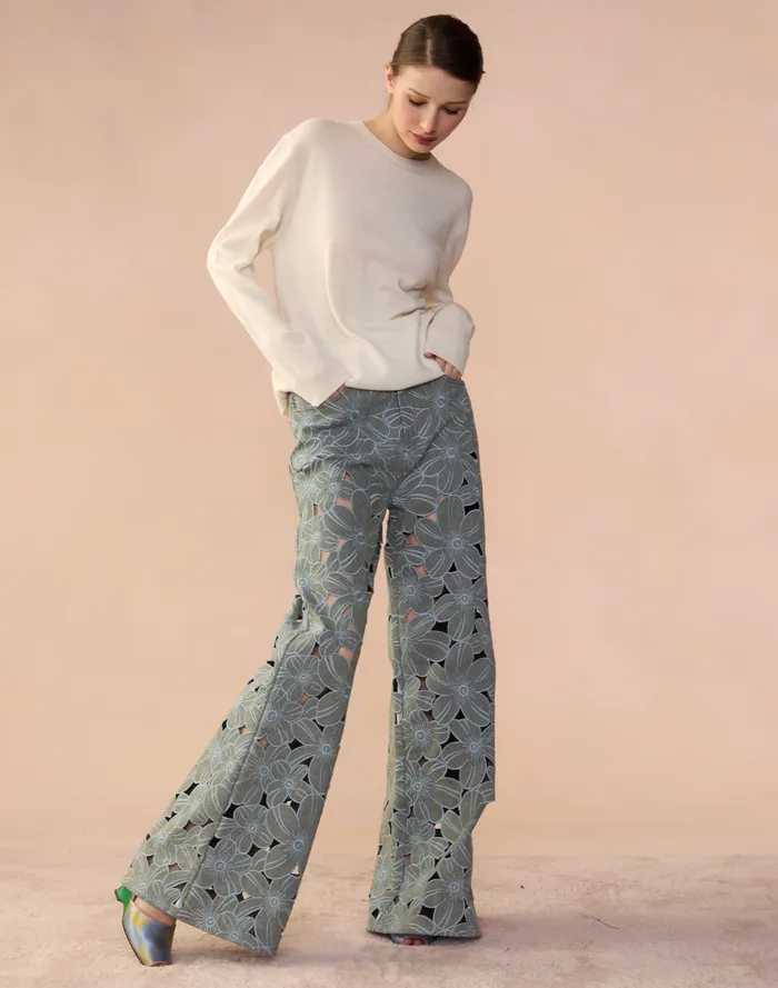 Women Cynthia Rowley Bottoms Flora Cutout Jeans Lghwsh