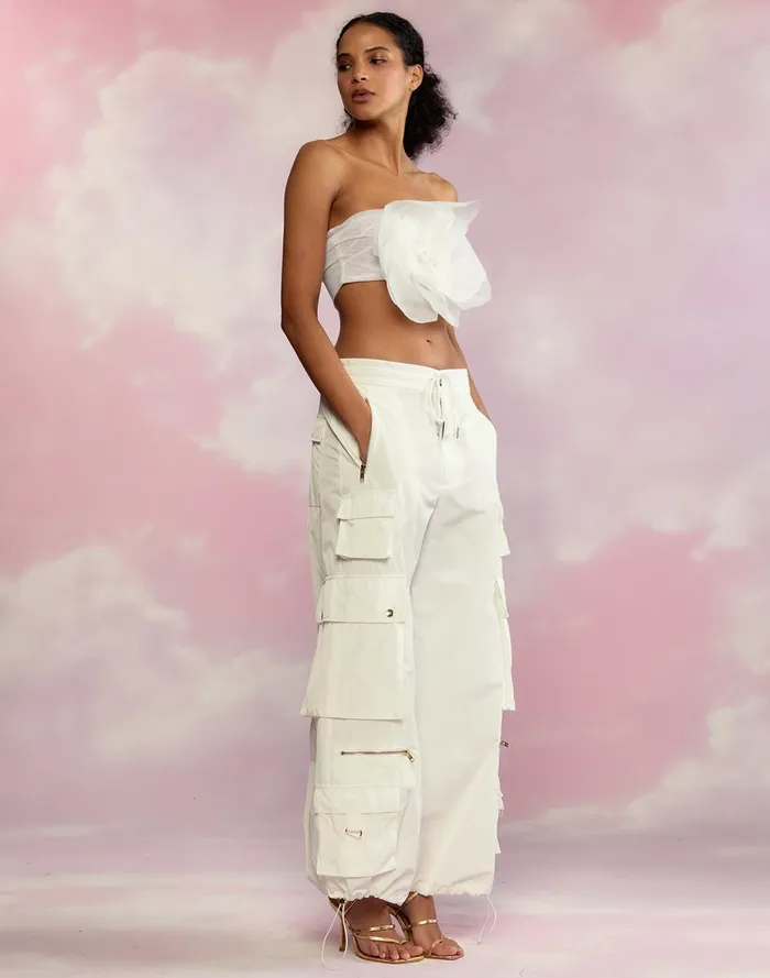 Women Cynthia Rowley Bottoms Kim Cargo Pant White