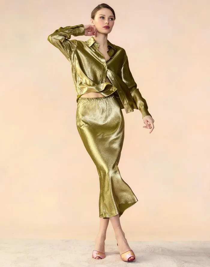 Women Cynthia Rowley Bottoms Shimmering Siren Skirt Green