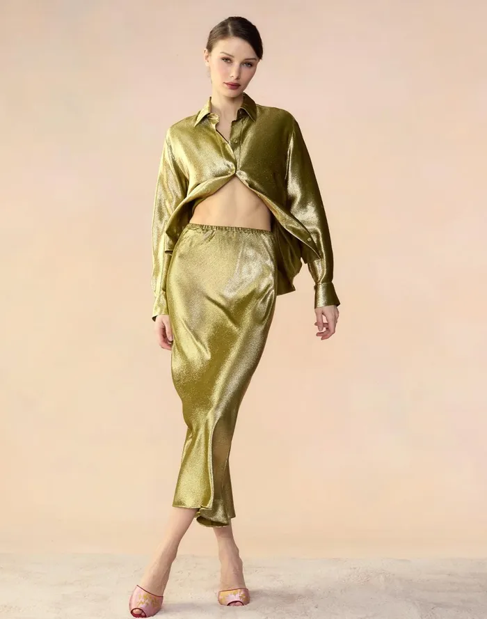 Women Cynthia Rowley Bottoms Shimmering Siren Skirt Green