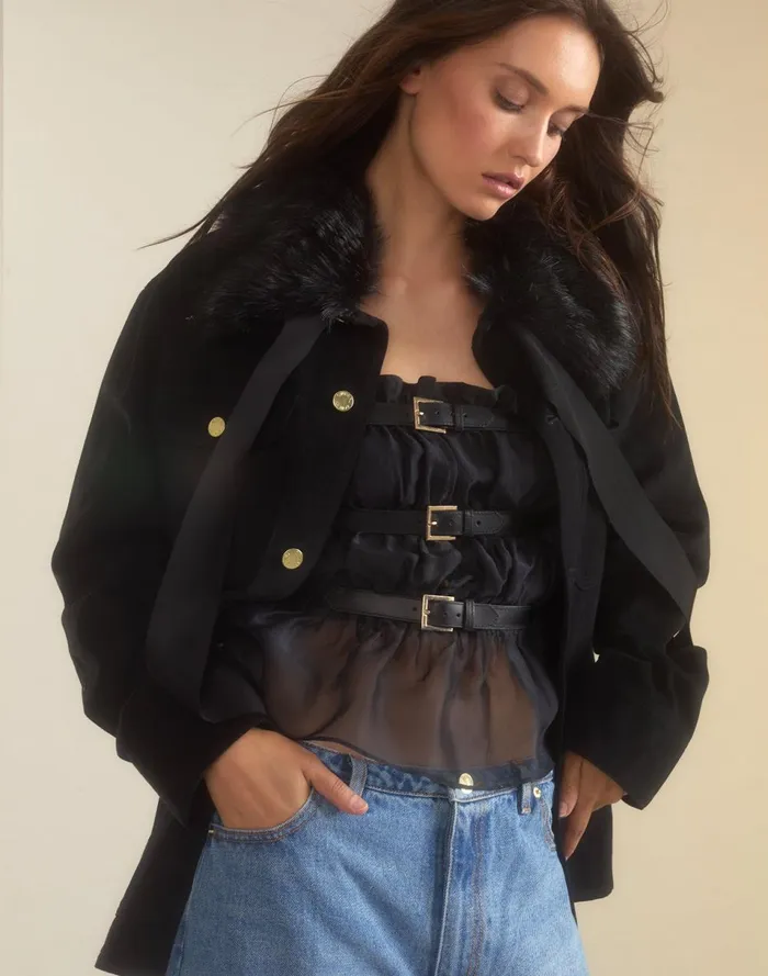 Women Cynthia Rowley Outerwear Outward Bound Jacket Black Women Cynthia Rowley Outerwear Outward Bound Jacket Black
