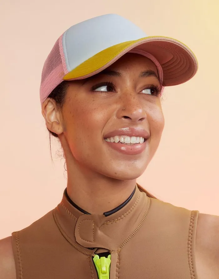 Women Cynthia Rowley Swim Colorblock Trucker Hat Ylbupk Women Cynthia Rowley Swim Colorblock Trucker Hat Ylbupk