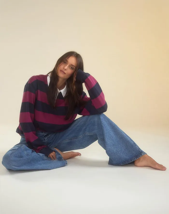 Women Cynthia Rowley Tops Ardie Striped Rugby Shirt Nabur Women Cynthia Rowley Tops Ardie Striped Rugby Shirt Nabur
