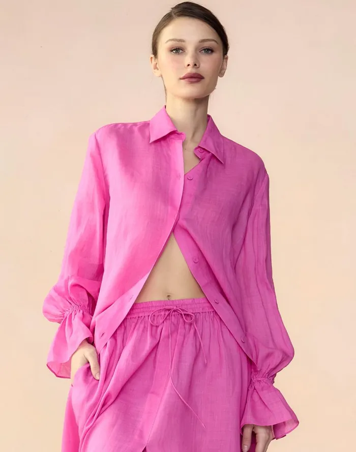 Women Cynthia Rowley Tops Baleira Blouse Htpnk Women Cynthia Rowley Tops Baleira Blouse Htpnk