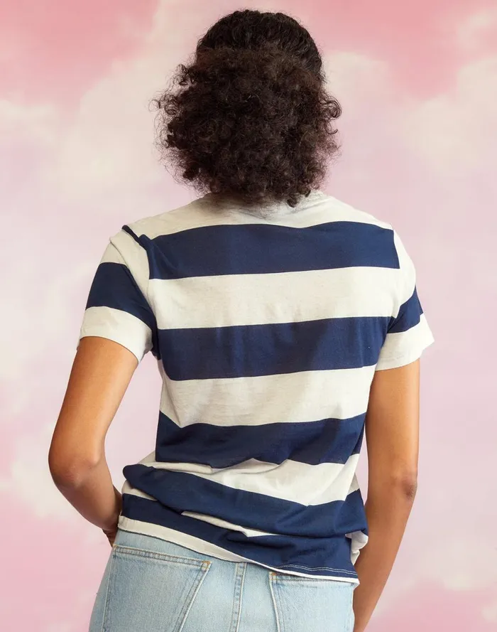 Women Cynthia Rowley Tops Everyday Striped Tee Nvywht Women Cynthia Rowley Tops Everyday Striped Tee Nvywht