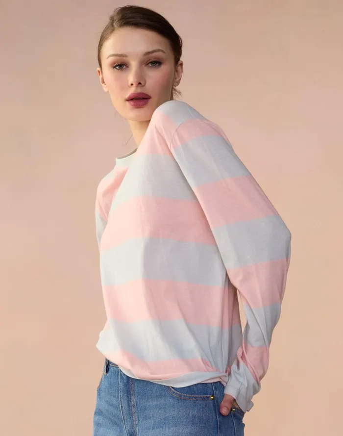 Women Cynthia Rowley Tops Long Sleeve Everyday Tee Pink