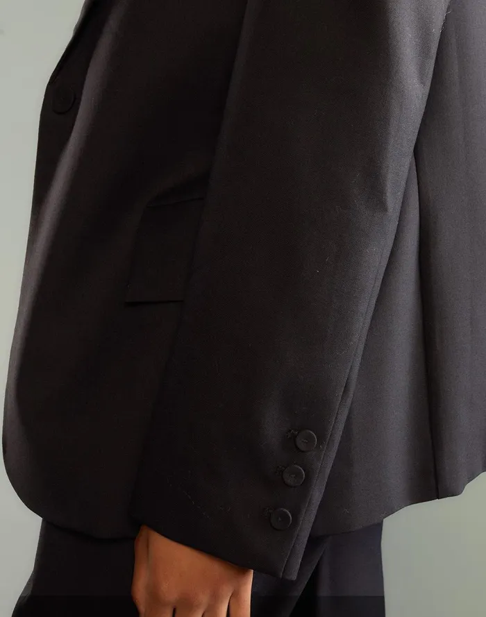Women Cynthia Rowley Tops Wool Oversized Blazer Black Women Cynthia Rowley Tops Wool Oversized Blazer Black