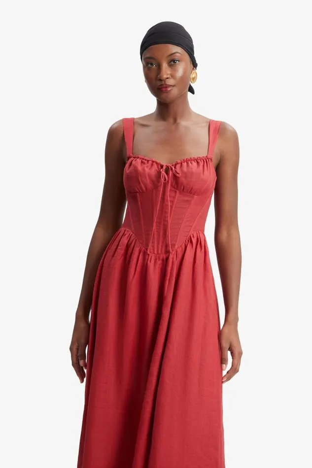 Women Day To Night Dresses Bardot Esra Midi Dress In Fire Red Fire Red Women Day To Night Dresses Bardot Esra Midi Dress In Fire Red Fire Red