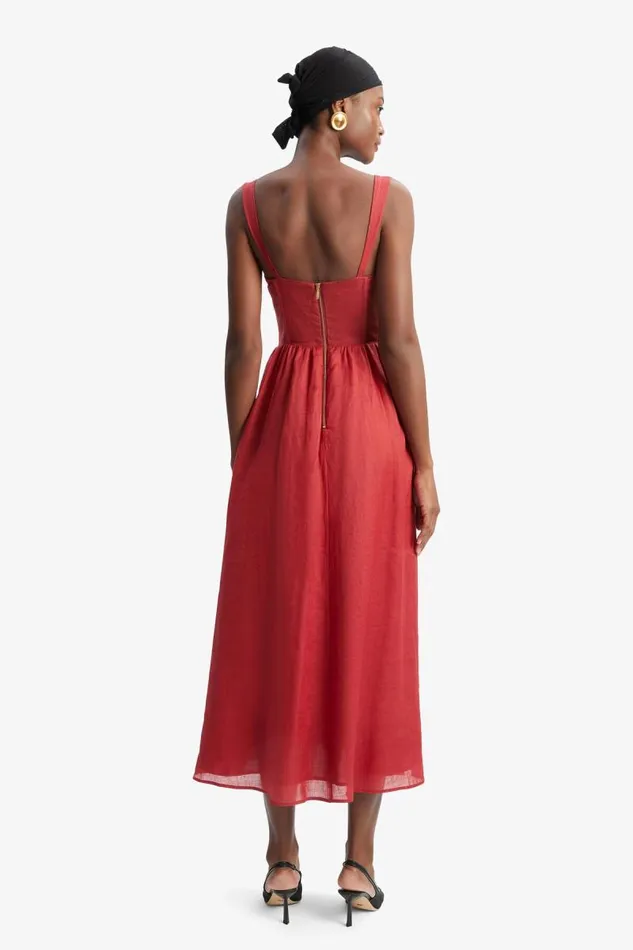 Women Day To Night Dresses Bardot Esra Midi Dress In Fire Red Fire Red Women Day To Night Dresses Bardot Esra Midi Dress In Fire Red Fire Red