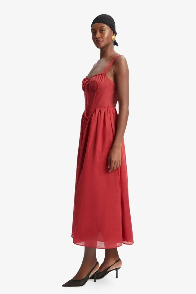Women Day To Night Dresses Bardot Esra Midi Dress In Fire Red Fire Red Women Day To Night Dresses Bardot Esra Midi Dress In Fire Red Fire Red