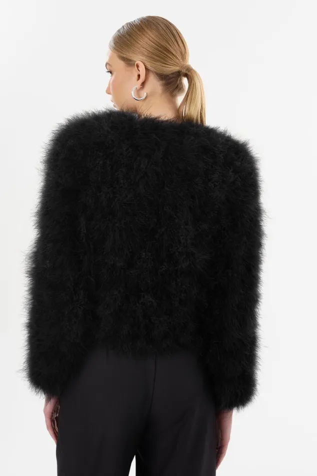 Women DEORA Feather Jacket Black LAMARQUE Feather Jackets