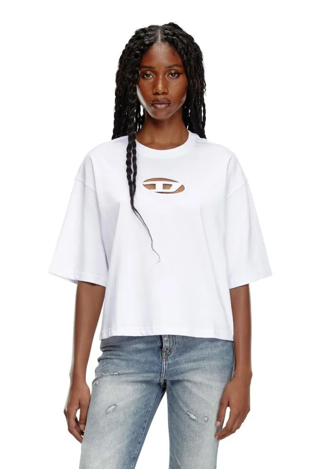 Women Diesel TShirts and Tops TBUXTCROPOD White Women Diesel TShirts and Tops TBUXTCROPOD White