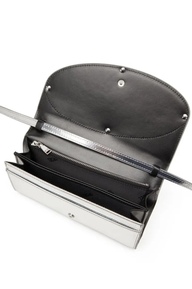 Women Diesel Wallets 1DR WALLET STRAP Silver Women Diesel Wallets 1DR WALLET STRAP Silver