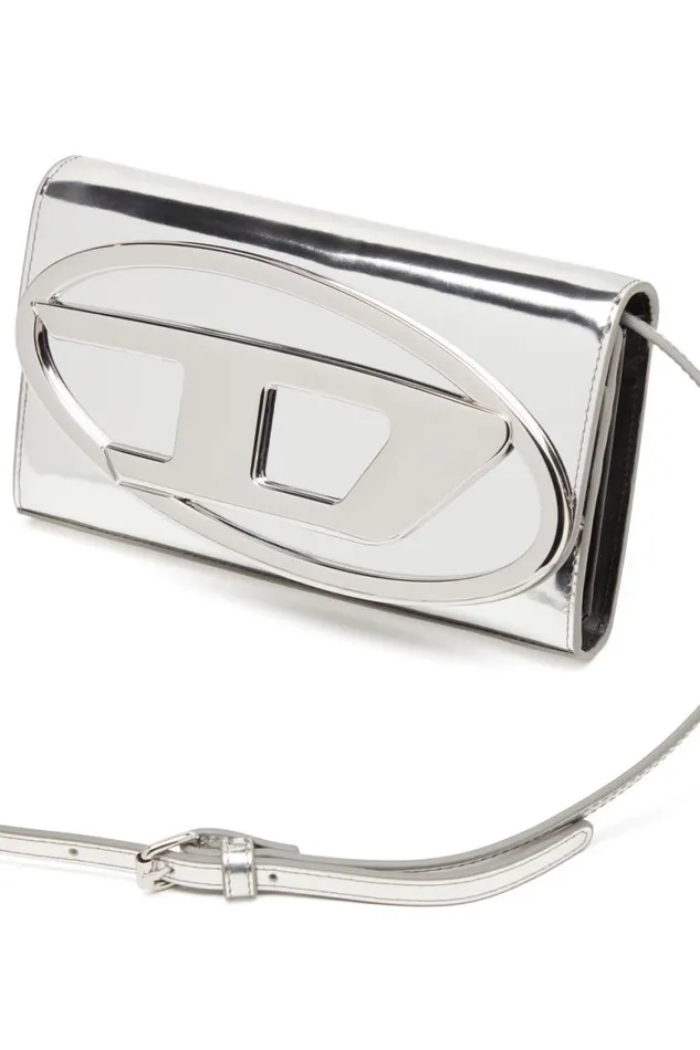 Women Diesel Wallets 1DR WALLET STRAP Silver Women Diesel Wallets 1DR WALLET STRAP Silver