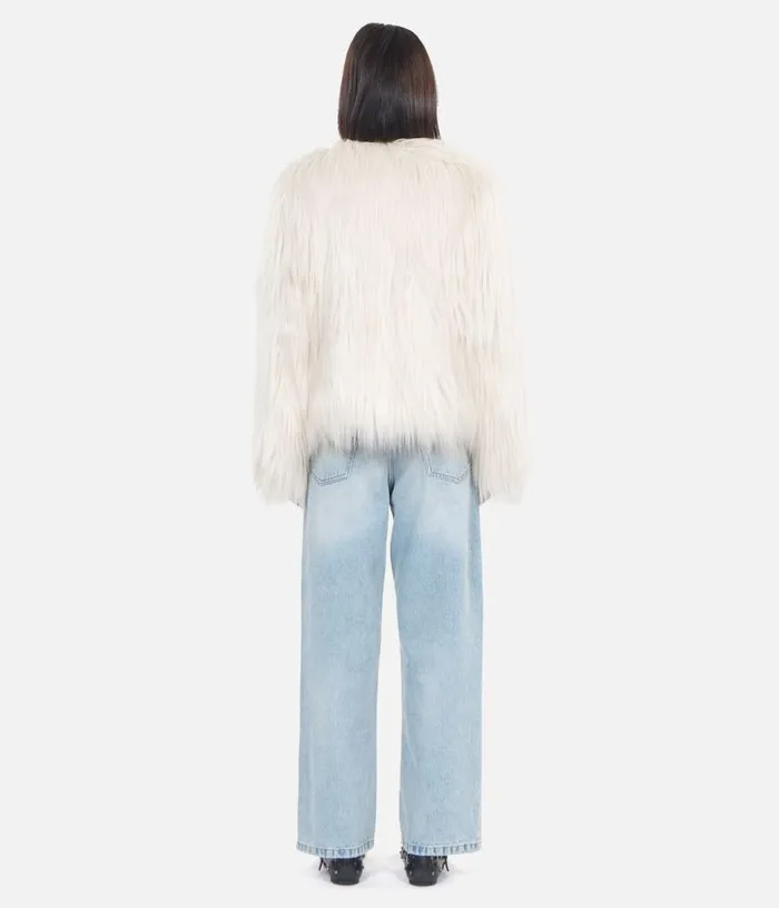 Women Ecru Faux Fur Coat THE KOOPLES Coats and Jackets