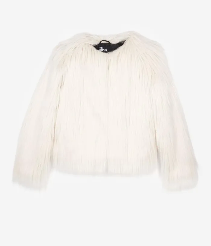 Women Ecru Faux Fur Coat THE KOOPLES Coats and Jackets