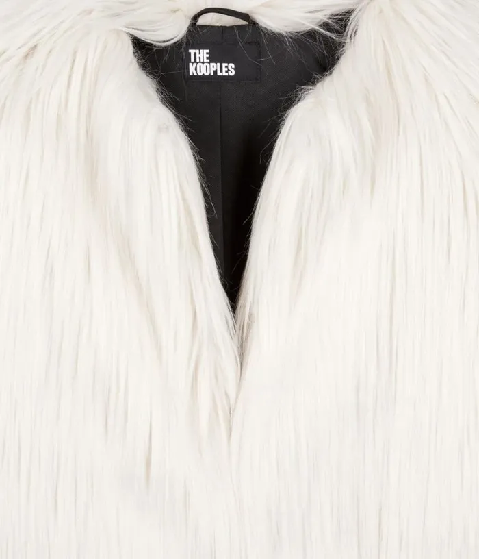 Women Ecru Faux Fur Coat THE KOOPLES Coats and Jackets