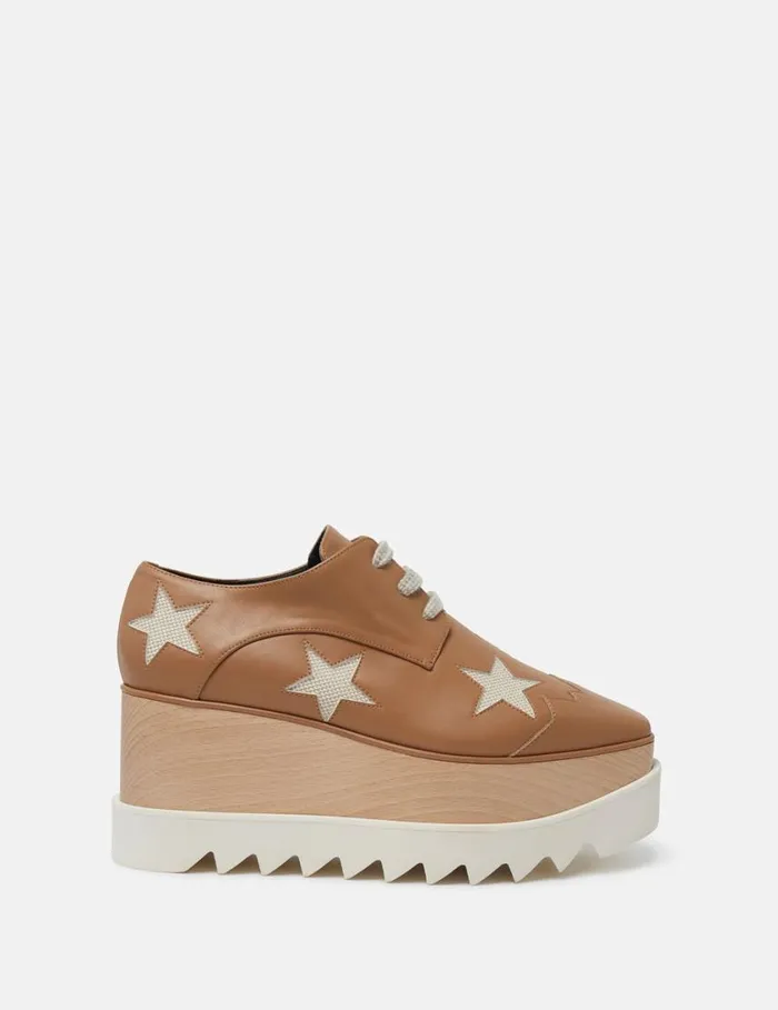 Women Elyse Stars Platform Shoes Butterscotch Stella McCartney Wedges