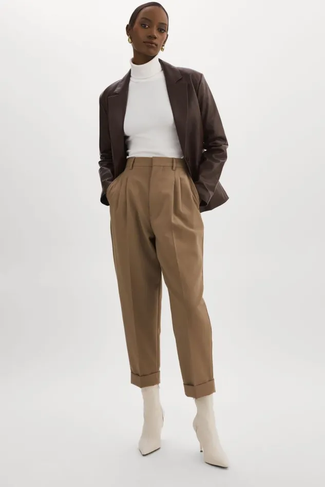 Women ELZA Leather Blazer Mahogany LAMARQUE Leather Jackets