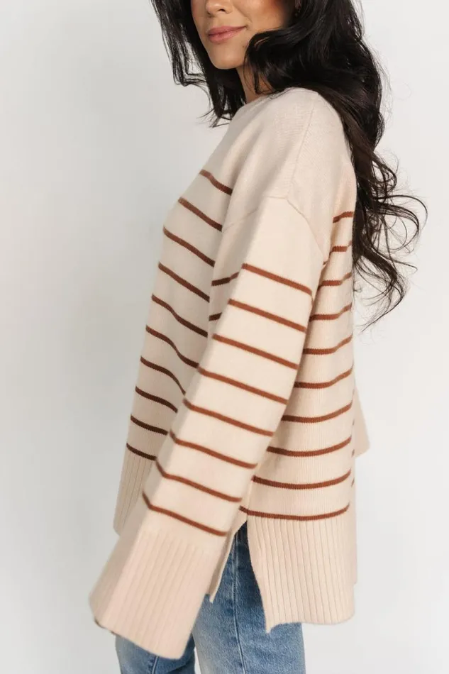 Women Emerson Stripe Knit Sweater Beige Camel Baltic Born Sweaters Women Emerson Stripe Knit Sweater Beige Camel Baltic Born Sweaters