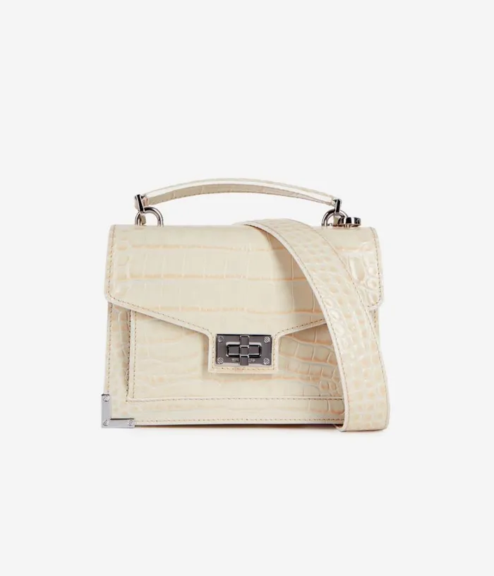 Women Emily Chain Bag In Ecru Crocodileeffect Leather THE KOOPLES Bags